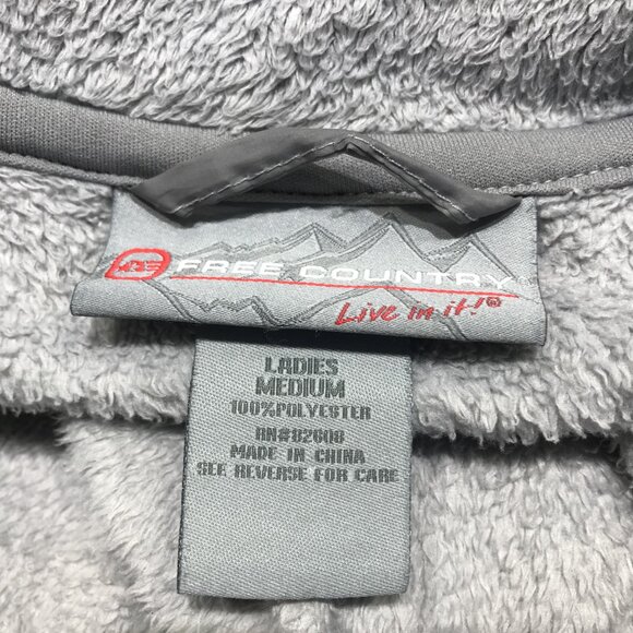 Free Country Women's Gray Butter Pile Fleece Jacket M - Picture 8 of 8